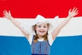 Dutch child with flag of Netherlands